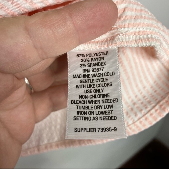 Liz Claiborne seersucker puffed sleeves blouse long sleeve size small - Picture 6 of 9